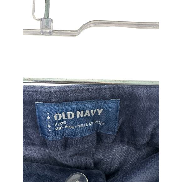 Old Navy Blue Velvet Office Work Business Mid-Rise Pixie Dress Pants Size 10 - Picture 3 of 11